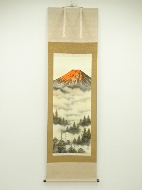 道具 ] - 道具 正峰筆 赤富士 肉筆絹本掛軸 | ネットショップ圭